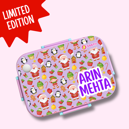 Limited Edition Premium Bento Lunch Box & Water Bottle - Christmas (Purple)