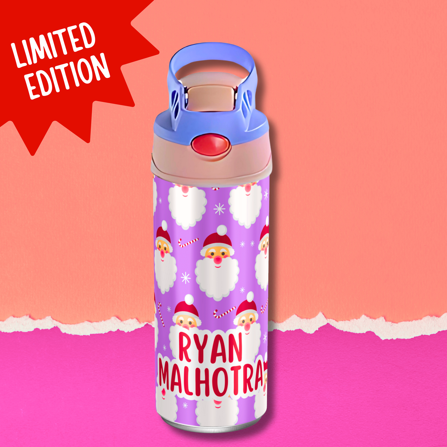 Limited Edition Premium Bento Lunch Box & Water Bottle - Santa Clause (Purple)