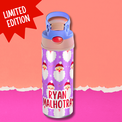 Limited Edition Premium Bento Lunch Box & Water Bottle - Santa Clause (Purple)