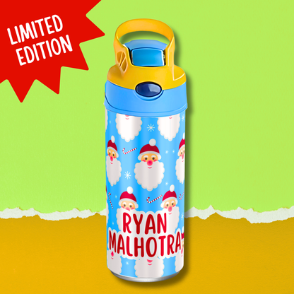 Limited Edition Premium Bento Lunch Box & Water Bottle - Santa Clause (Blue)