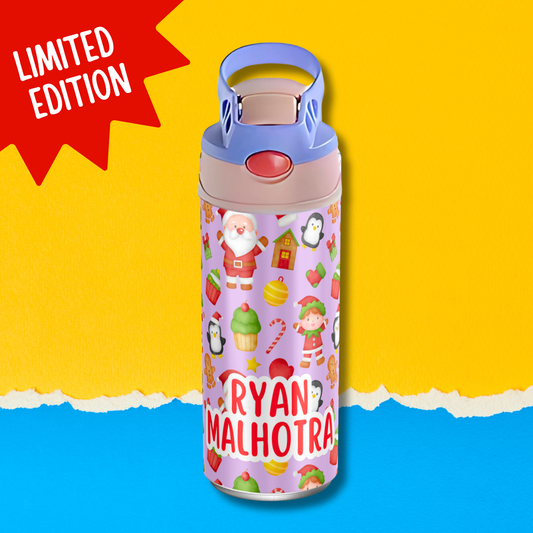 Limited Edition Premium Bento Lunch Box & Water Bottle - Christmas (Purple)