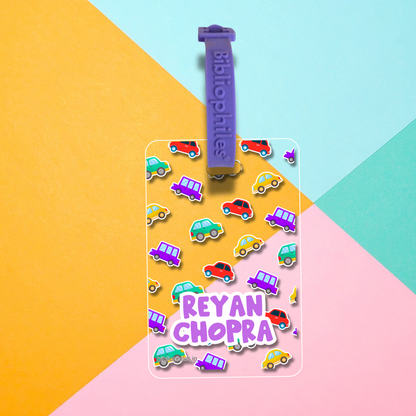 Luggage Tag - Colourful Cars (Transparent Tag)