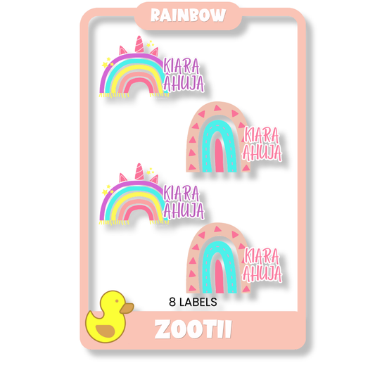 Back to School Combo - Rainbow ( Transparent Bag Tag Book Labels)