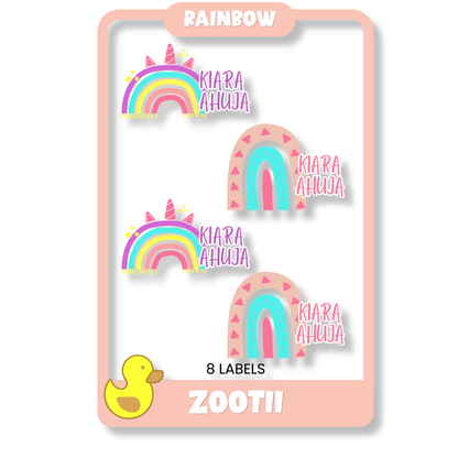 Starting the School Combo - Rainbow (Transparent Label Bag Tag Cloth Labels Book Labels)