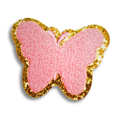 Funky Iron on Patches - Pink Butterfly