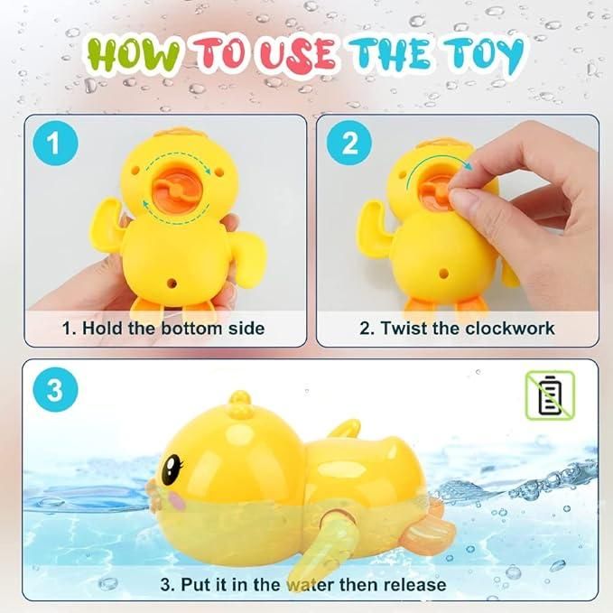 Super Bath Toy Swimming Duck Wind Up Water Floating Duck Toy