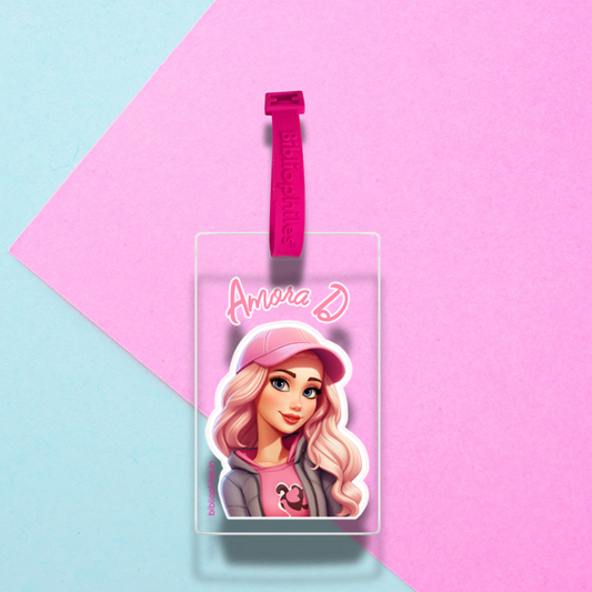 Luggage Tag - Cute Girl  (Transparent Tag)