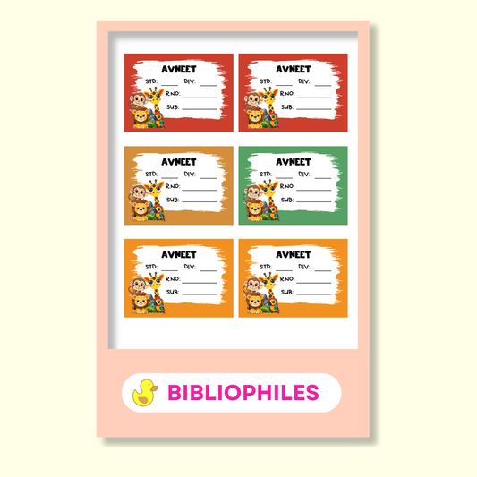 Zootii Book Labels | Personalised Zootii Labels
