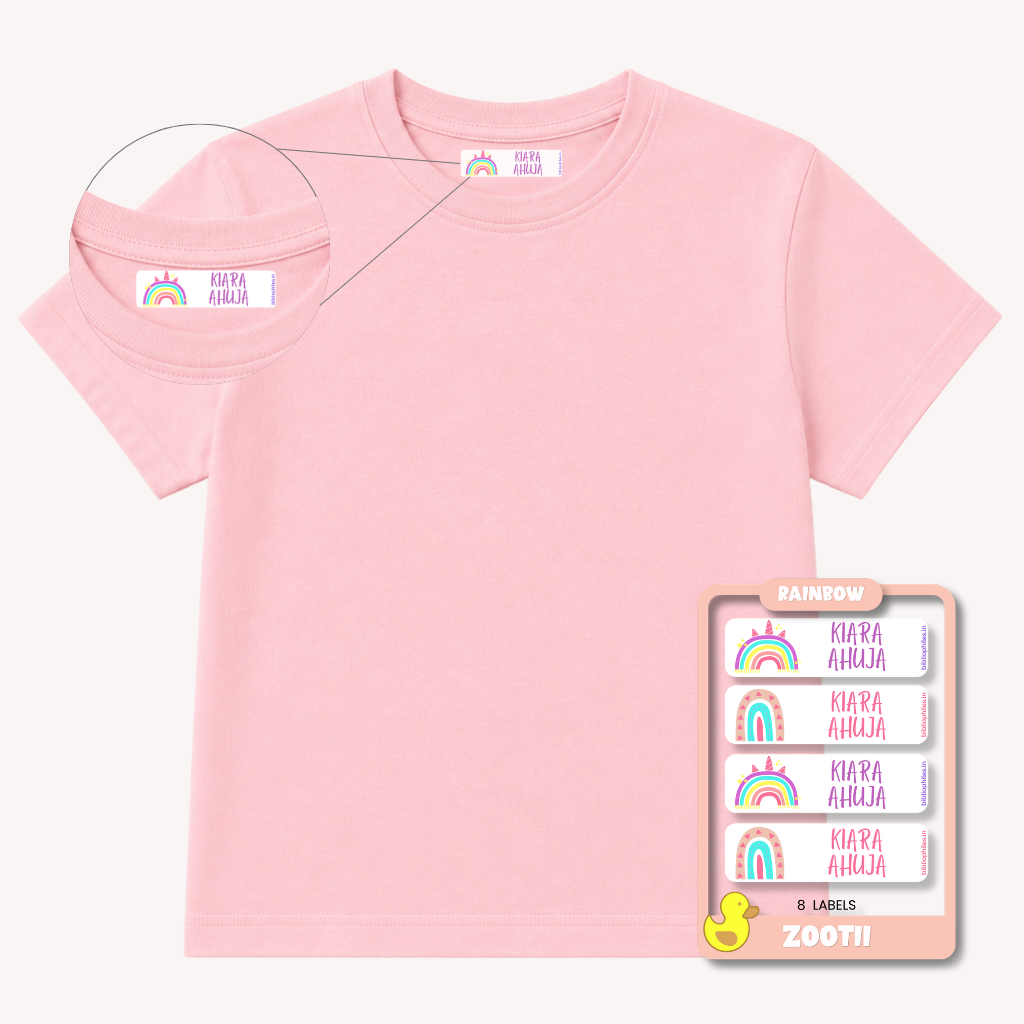 Starting the School Combo - Rainbow (Transparent Label Bag Tag Cloth Labels Book Labels)