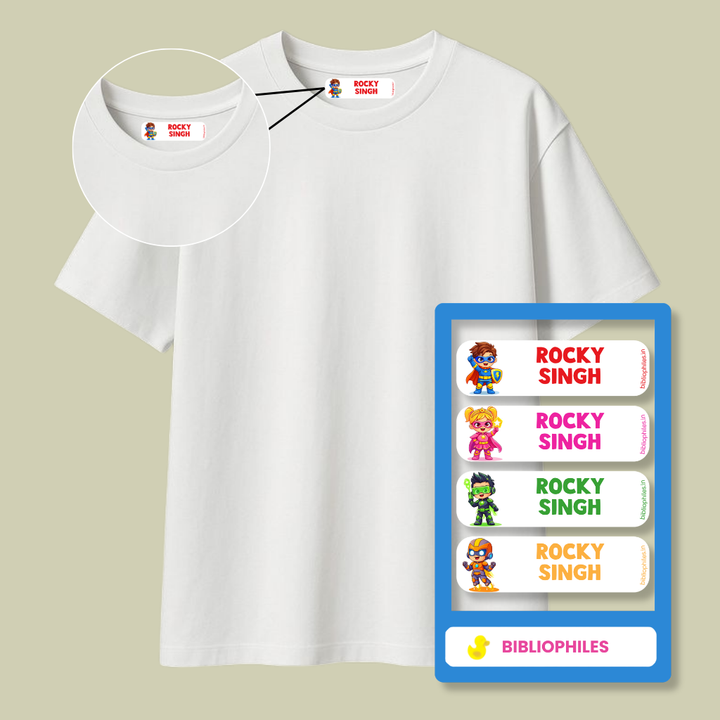 Personalised Clothes Stickers - Superhero Kids