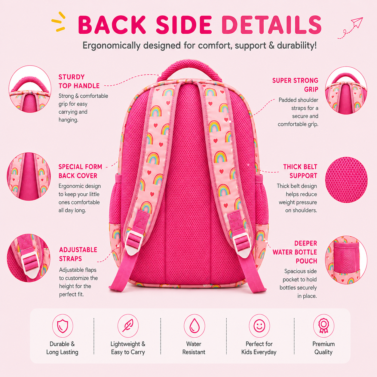 Zootii Smart Kids School Bag - Rainbow