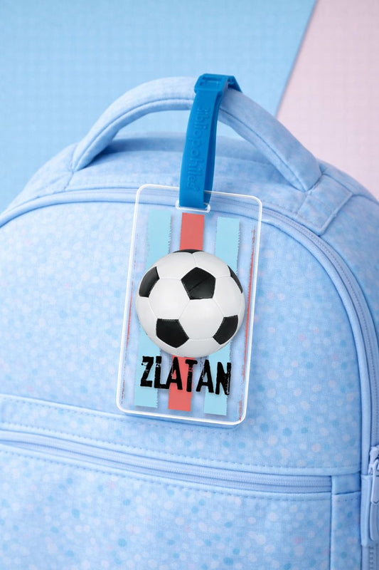 Luggage Tag - Football Striped (Transparent Tag)