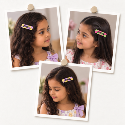 Hair Clips - Checkers Pink (Pack of 4)