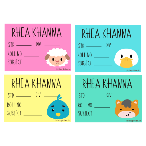 Farm Animals Book Labels Waterproof Personalized Stickers