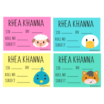 Farm Animals Book Labels Waterproof Personalized Stickers