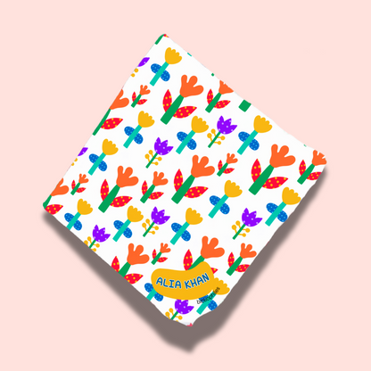 Personalised Muslin Handkerchief Set - Nature (Pack of 3) with Name Labels