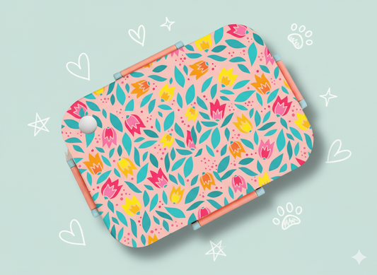 Bento Lunch Box - Flowers (Peach) [Non Personalised]