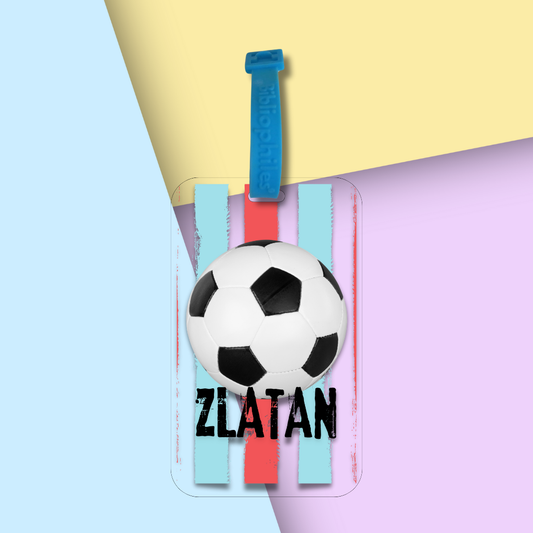 Luggage Tag - Football Striped (Transparent Tag)