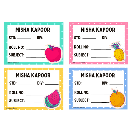 Fruits Book Labels | Personalised Premium Labels