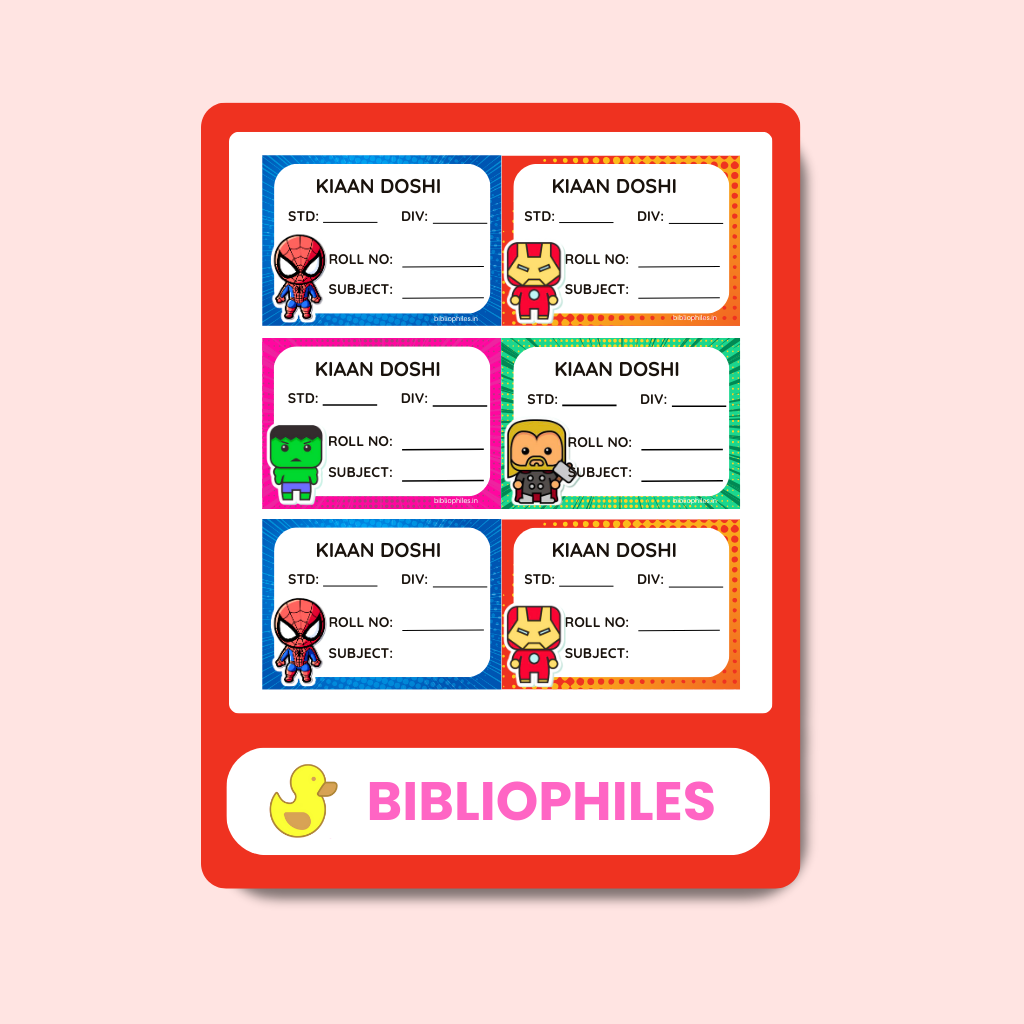 Superhero Book Labels | Personalised Superhero Labels