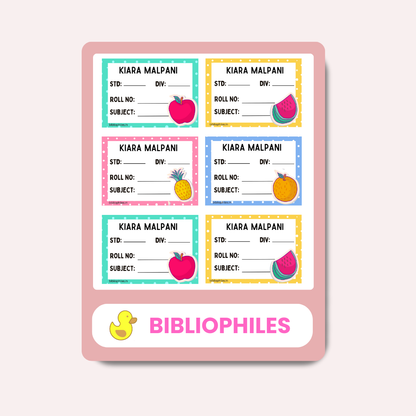 Fruits Book Labels | Personalised Premium Labels