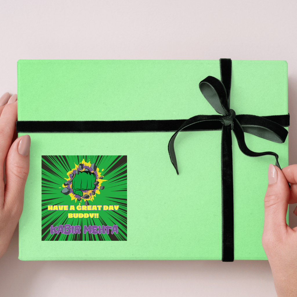 Hulk Personalised Gift Tag Stickers