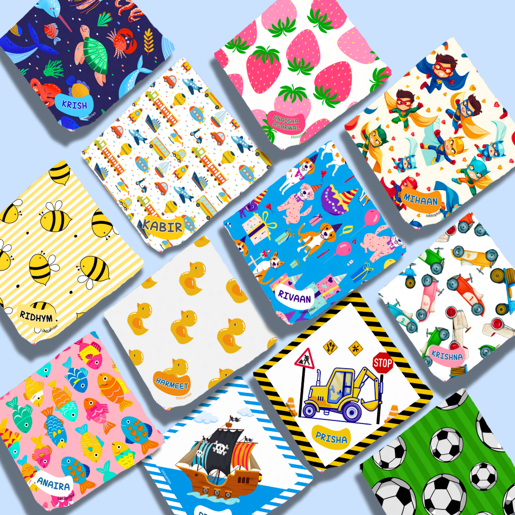 Personalised Muslin Handkerchief Boy Box - Jumbo (Pack of 12)