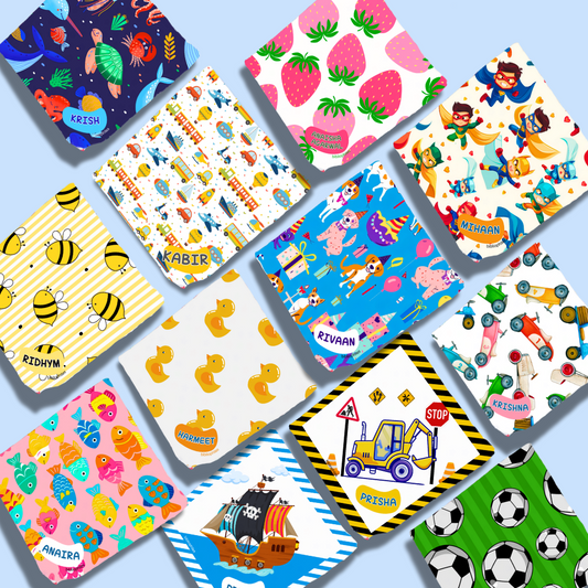 Personalised Muslin Handkerchief Boy Box - Jumbo (Pack of 12)