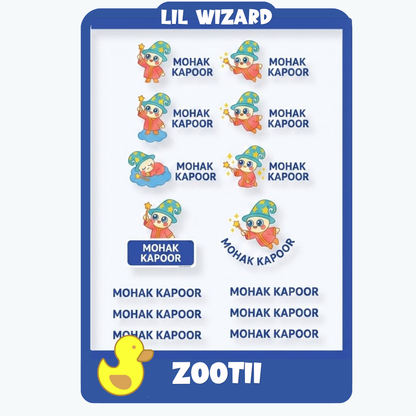 Mix Transparent Labels (Pack of 14 Labels) - Lil Wizard