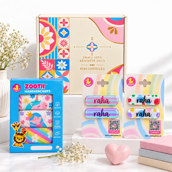 Little Lady Hamper Box ( 4 Clips, 1 Handkerchief Mystical Pack of 3)
