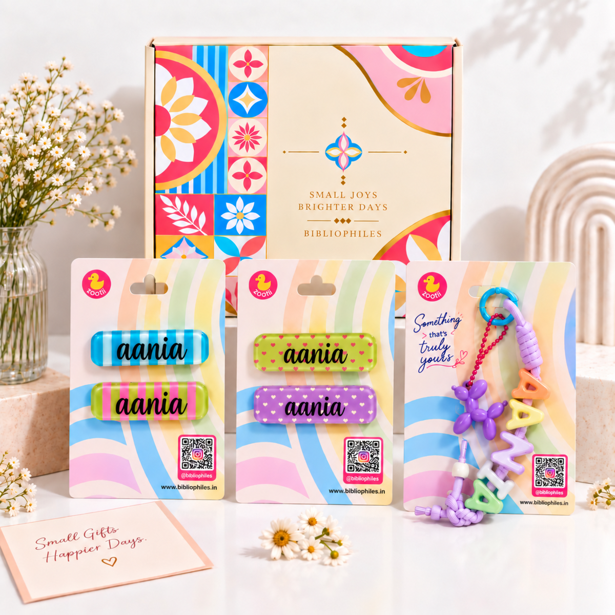 Little Miss Stylish Hamper Box ( 4 Clips, 1 Bag Charm)