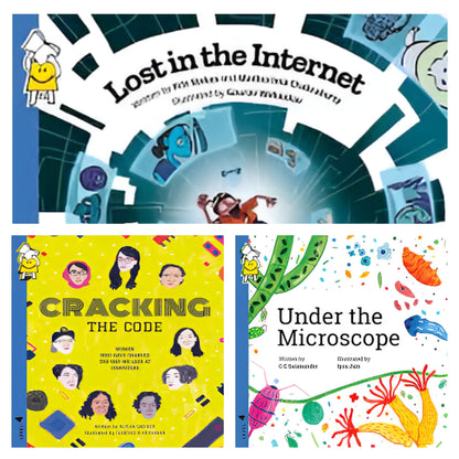 Pack of 3: Lost in the internet| Cracking the code| Under the microscope