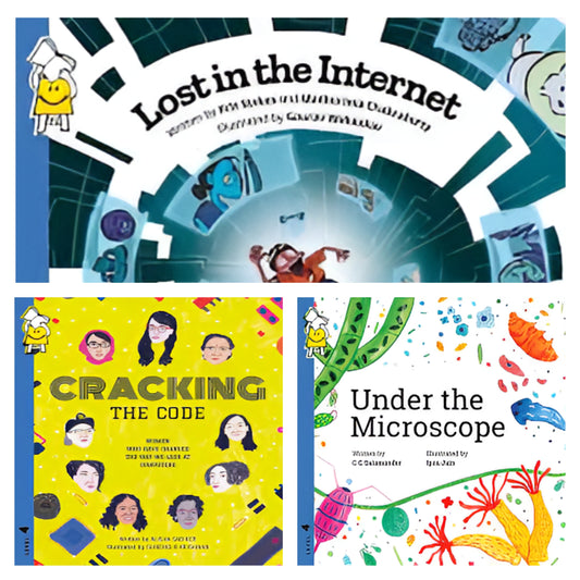 Pack of 3: Lost in the internet| Cracking the code| Under the microscope