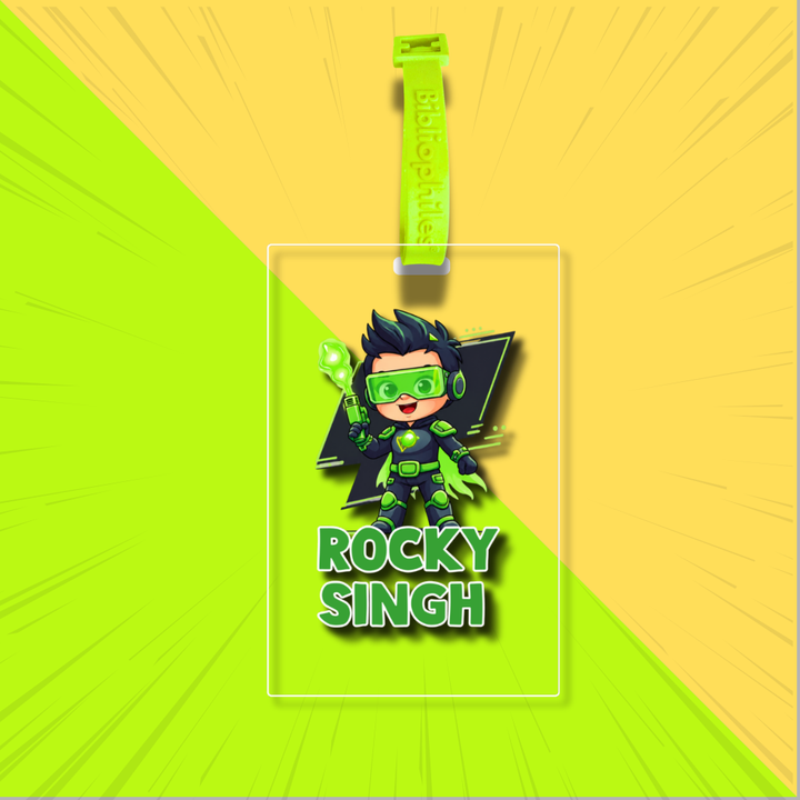 Luggage Tag - Superhero Kids (Transparent Tag)
