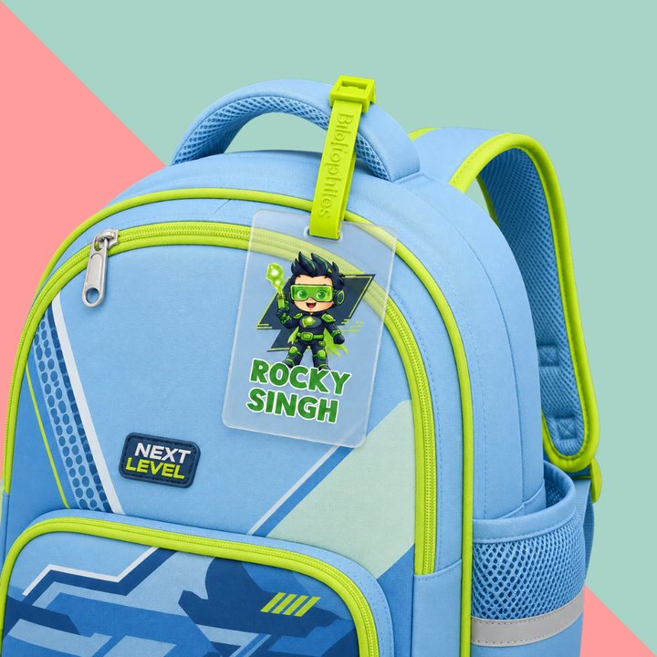 Luggage Tag - Superhero Kids (Transparent Tag)