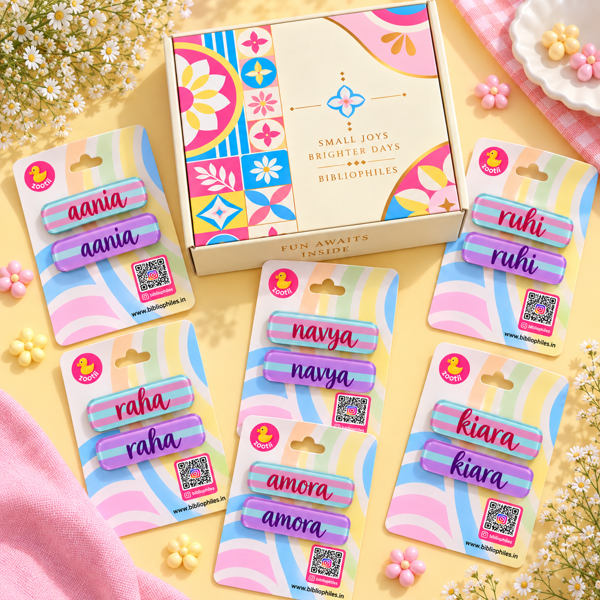 Kanjak Hamper (Candy Stripes Pack of 6 Sets, 6 Different Names)