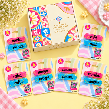 Kanjak Hamper (Polka Blue Pack of 6 Sets, 6 Different Names)