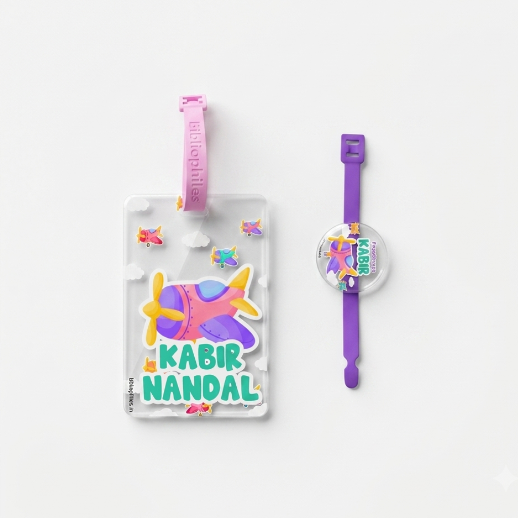 Rakha Bandhan Combo - Planes Luggage Tag | Rakhi | Greeting Card