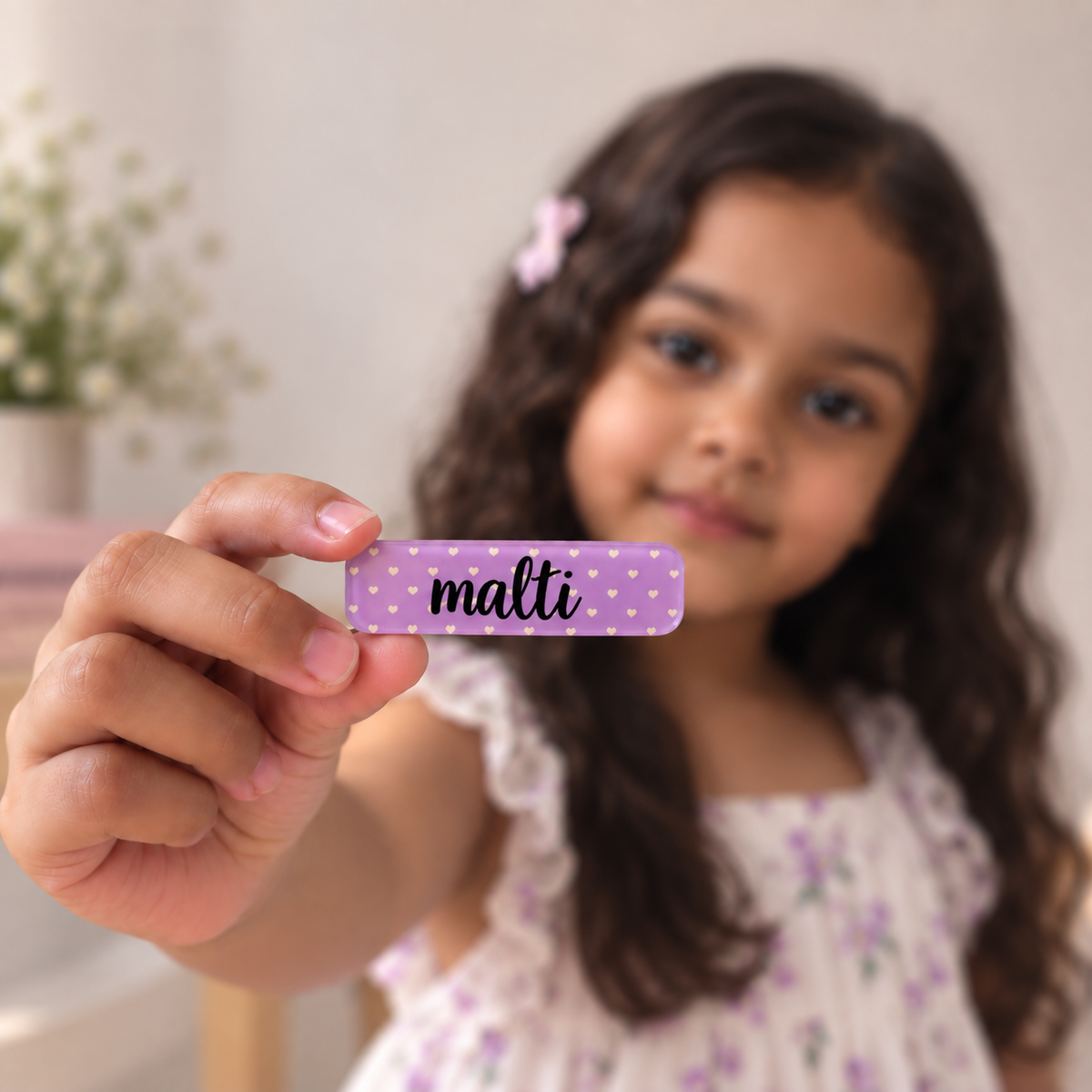 Hair Clips - Polka Dots Green Purple (Pack of 4)