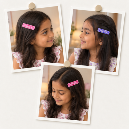 Hair Clips - Poodle Blue Pink (Pack of 2)