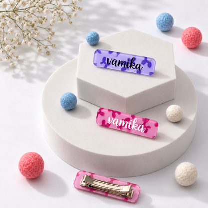 Hair Clips - Poodle Blue Pink (Pack of 2)