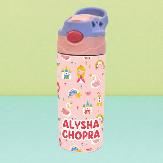 Zootii Personalised Water Bottle (Princess-PinkBlue)