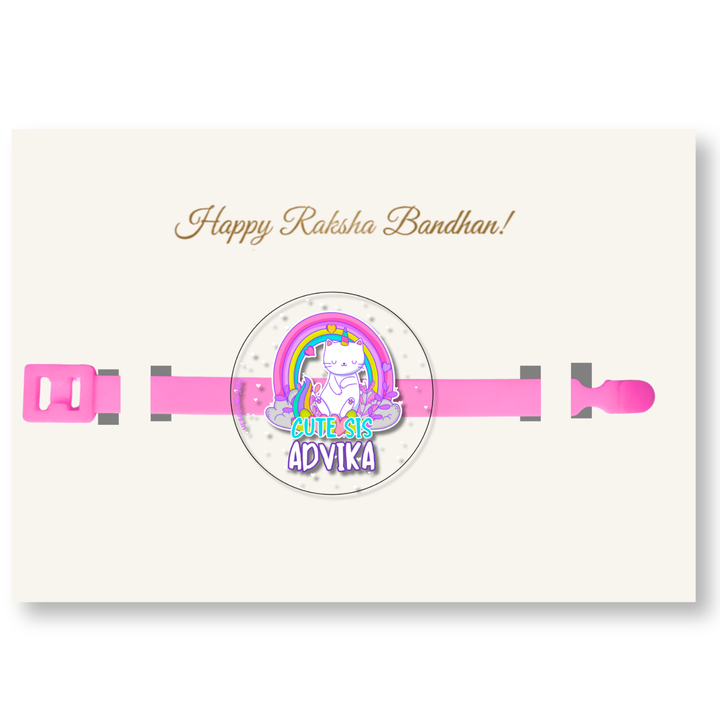 Transparent Rakhi - Rainbow Cat