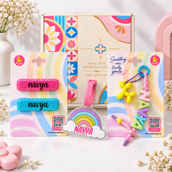 Rainbow Diva Hamper Box ( 2 Clips, 1 Shape Tag, 1 Bag Charm)