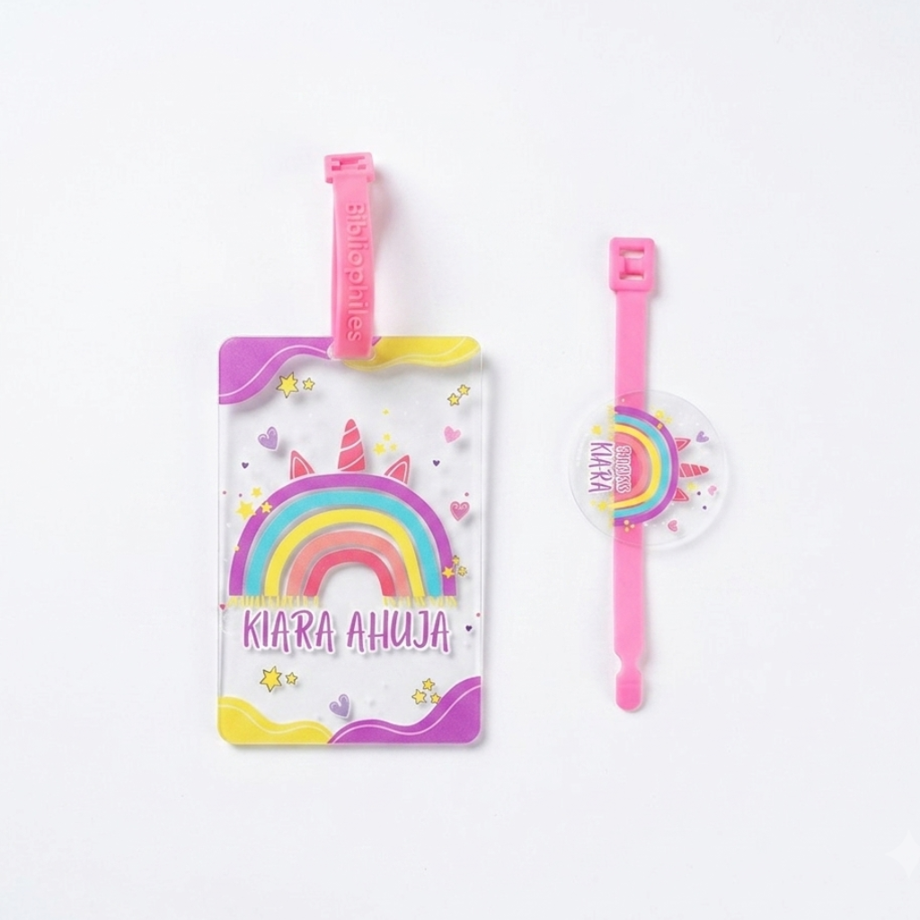 Rakha Bandhan Combo - Rainbow Luggage Tag | Rakhi | Greeting Card