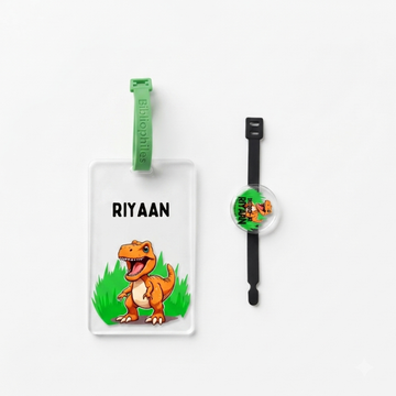 Rakha Bandhan Combo - Dino Luggage Tag | Rakhi | Greeting Card