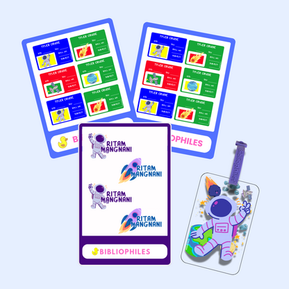 Back to School Combo - Space ( Transparent  Bag Tag  Book Labels)