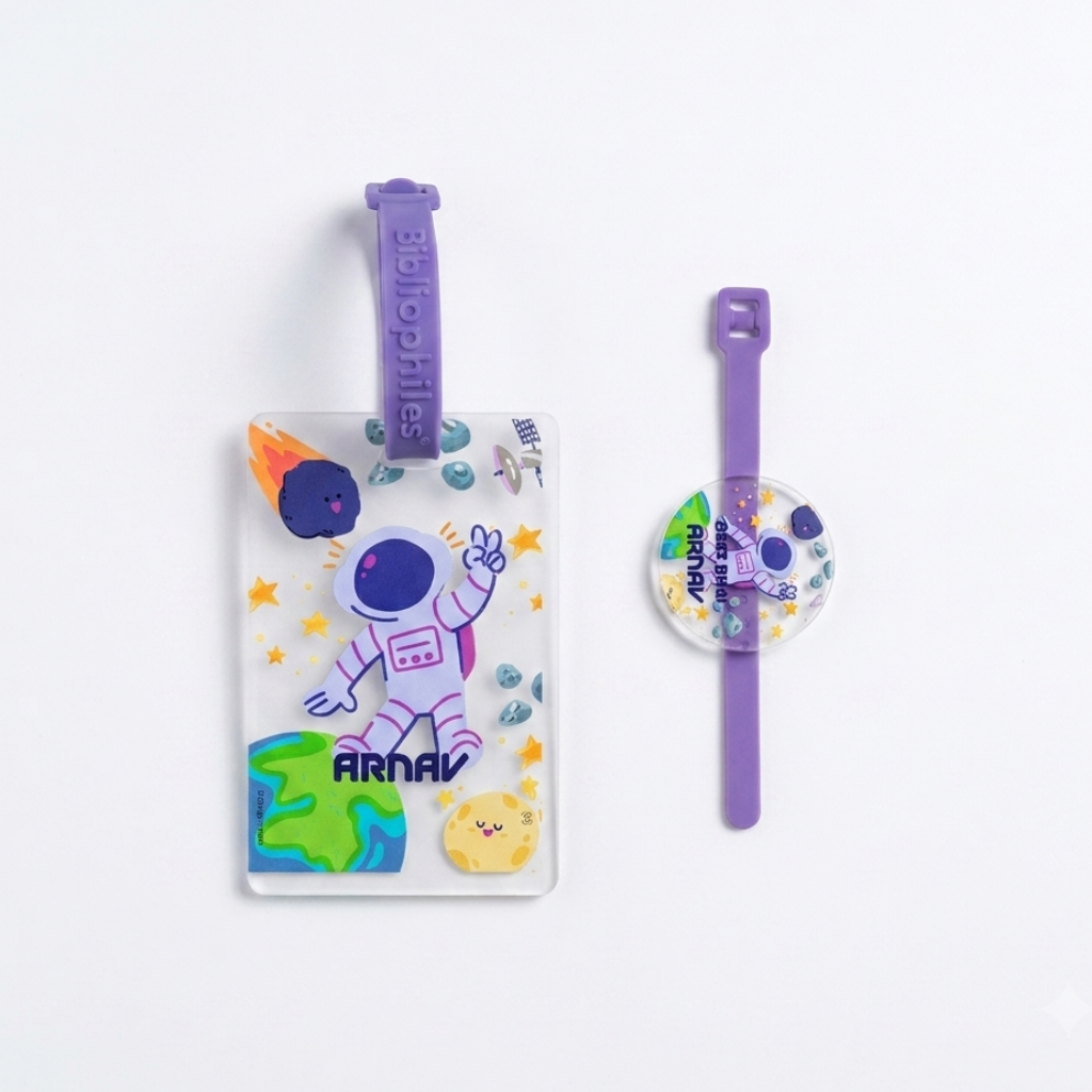 Rakha Bandhan Combo - Space Luggage Tag | Rakhi | Greeting Card