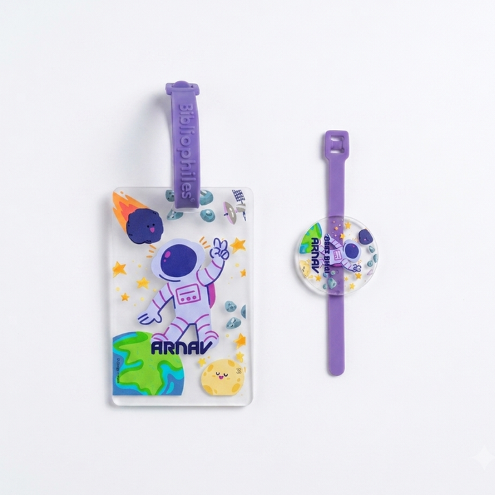 Rakha Bandhan Combo - Space Luggage Tag | Rakhi | Greeting Card