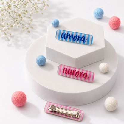 Hair Clips - Stripes Pastel (Pack of 2)